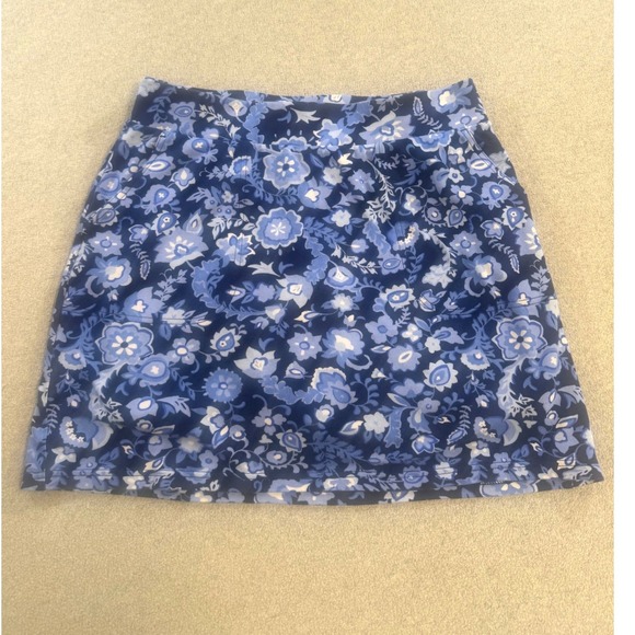 croft & barrow Pants - Croft & Barrow Floral Skort Womens Small Blue Botanical Stretch Active Mini